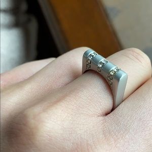 Sterling silver square ring